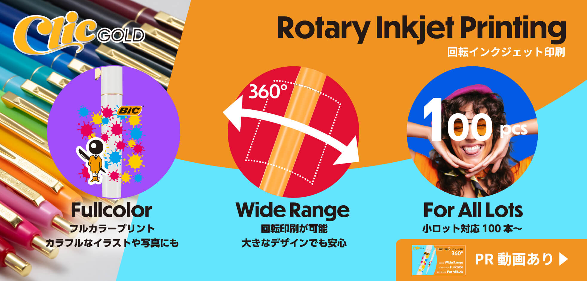 クリックゴールド 回転インクジェット印刷
